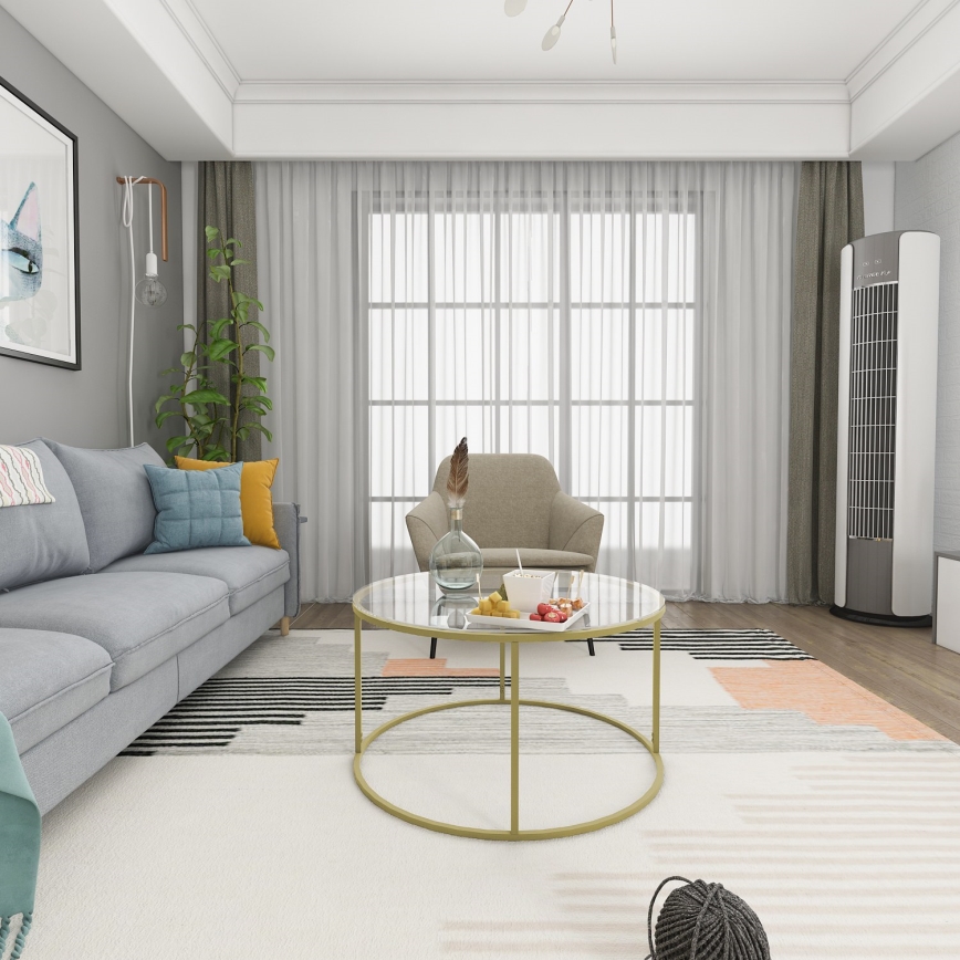 Salontafel BERLIN 80x45 cm goud/helder