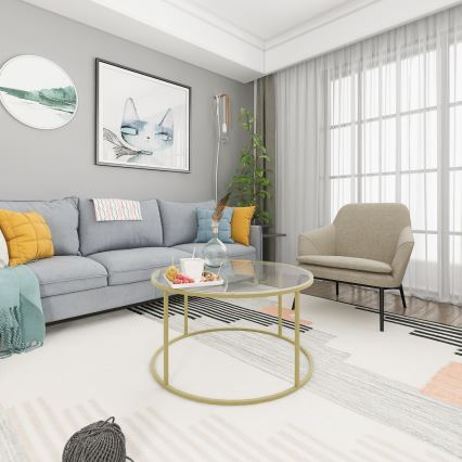 Salontafel BERLIN 80x45 cm goud/helder