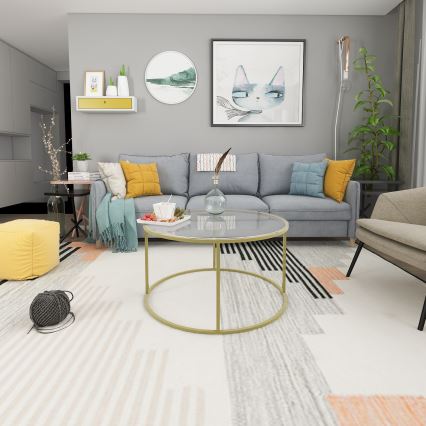 Salontafel BERLIN 80x45 cm goud/helder