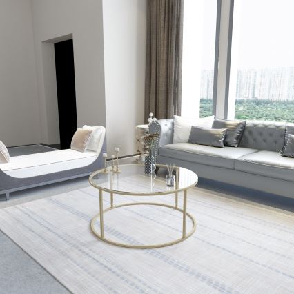 Salontafel BERLIN 80x45 cm goud/helder