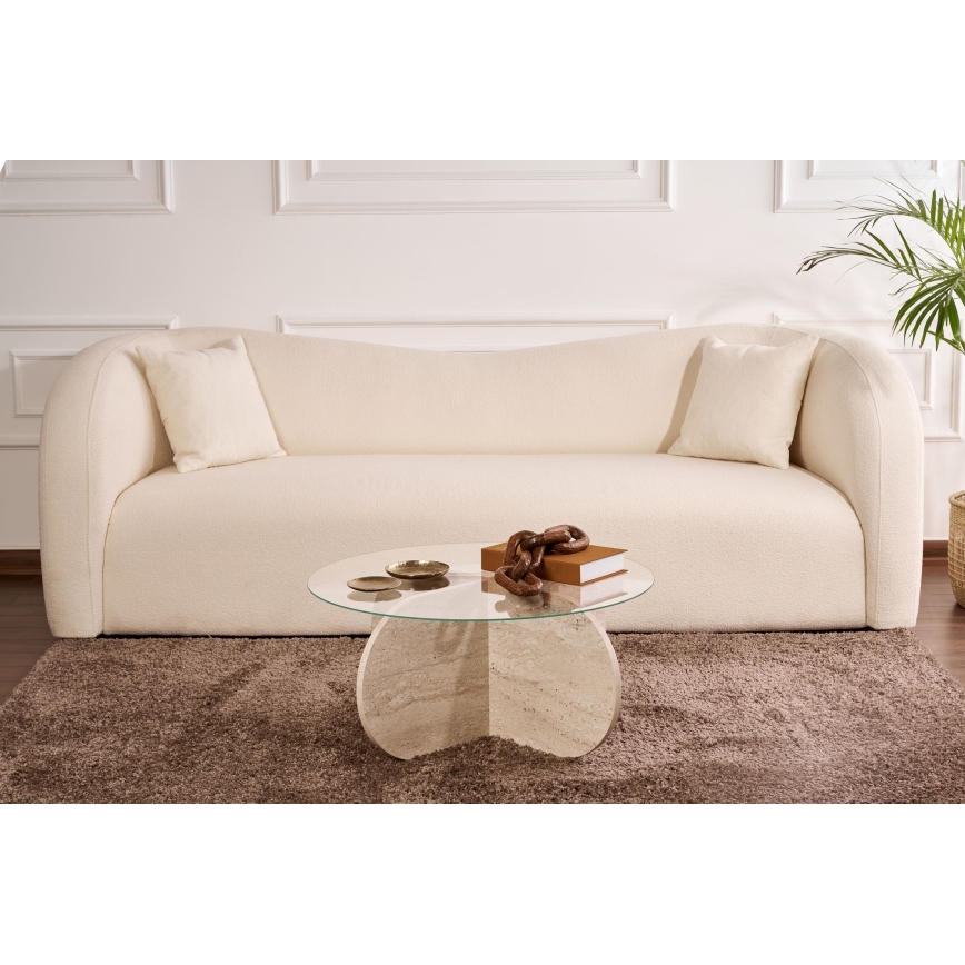 Salontafel BUBBLE Ø 75 cm beige/transparant