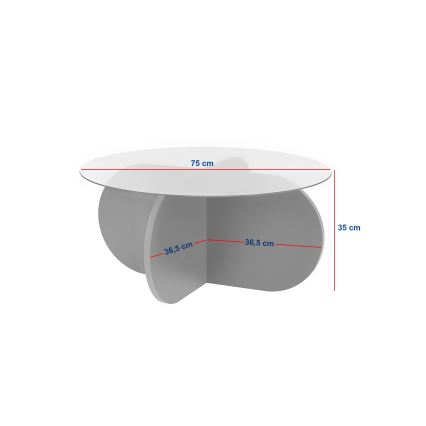 Salontafel BUBBLE Ø 75 cm beige/transparant