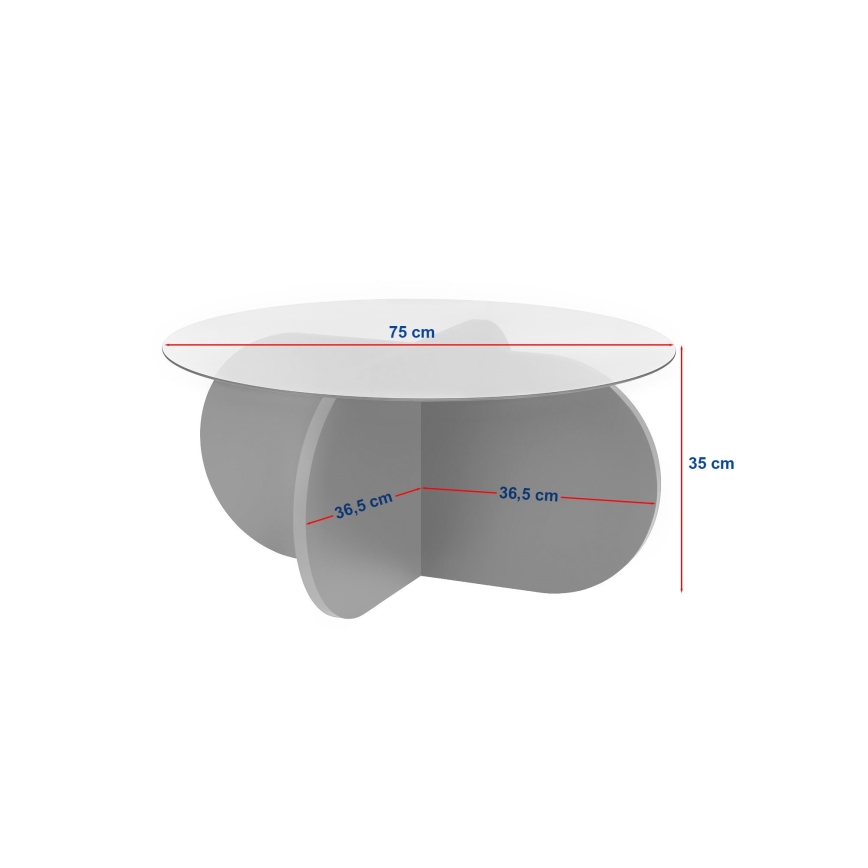 Salontafel BUBBLE Ø 75 cm beige/transparant