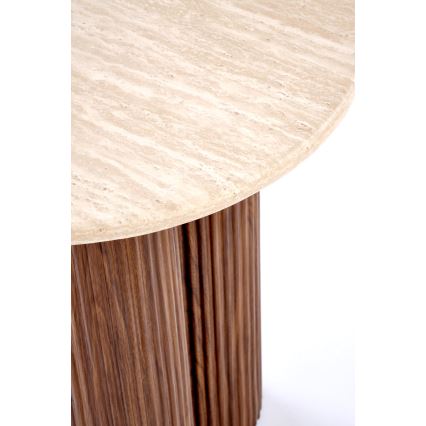 Salontafel CALDO Ø 50 cm bruin/beige