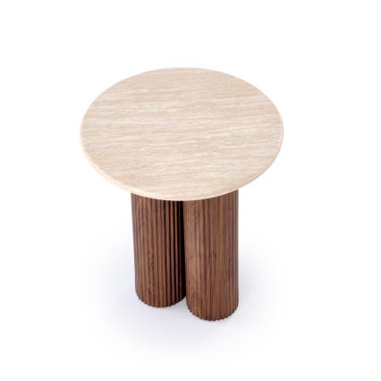 Salontafel CALDO Ø 50 cm bruin/beige