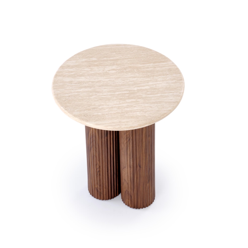 Salontafel CALDO Ø 50 cm bruin/beige