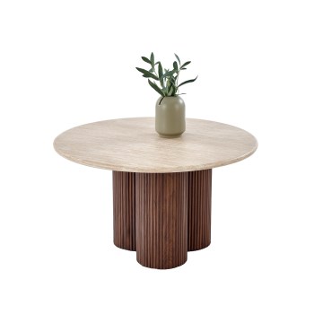 Salontafel CALDO Ø 80 cm, bruin/beige