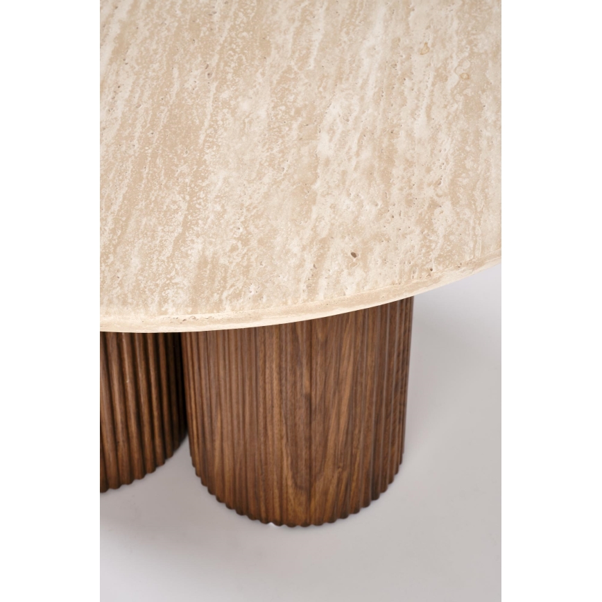 Salontafel CALDO Ø 80 cm, bruin/beige