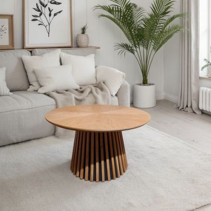 Salontafel CARINA Ø 75 cm eiken/zwart