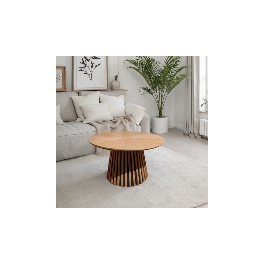 Salontafel CARINA Ø 75 cm eiken/zwart