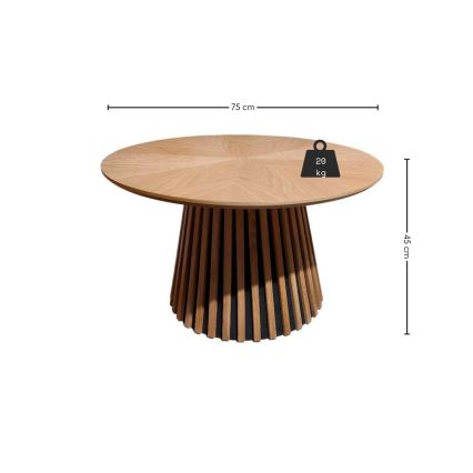 Salontafel CARINA Ø 75 cm eiken/zwart