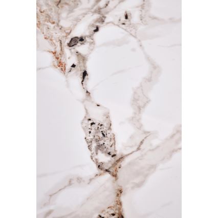Salontafel CARINA Ø 80 cm bruin/wit/marmerdecor