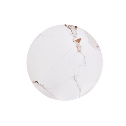 Salontafel CARINA Ø 80 cm bruin/wit/marmerdecor