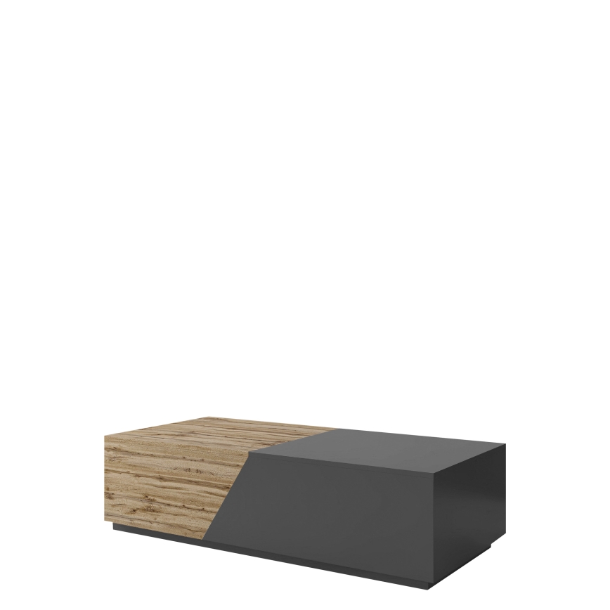 Salontafel CEELIAS 124x42 cm antraciet/Wotan eik