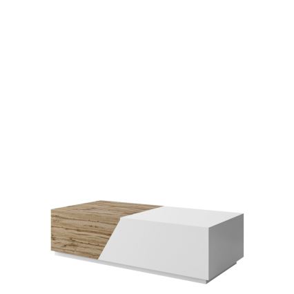 Salontafel CEELIAS 124x42 cm wit/wotan eik