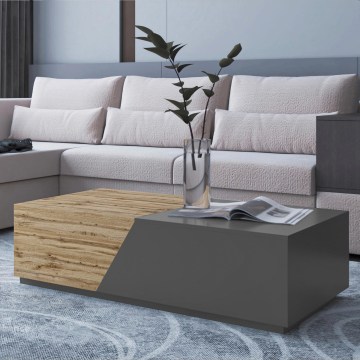 Salontafel CEELIAS 42x124 cm antraciet/eik Wotan