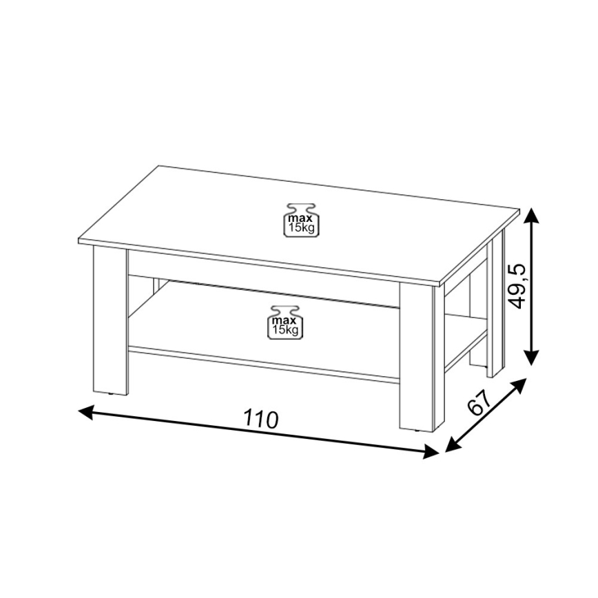 Salontafel COCO artisan eiken