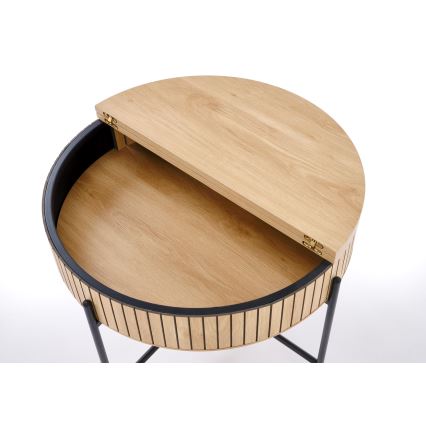 Salontafel DANTE Ø 67 cm bruin/zwart