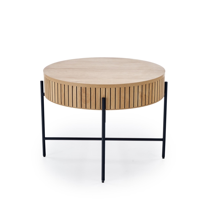 Salontafel DANTE Ø 67 cm bruin/zwart