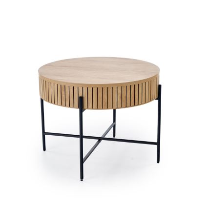 Salontafel DANTE Ø 67 cm bruin/zwart