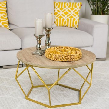 Salontafel DIAMOND 40x70 cm goud/bruin