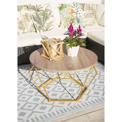 Salontafel DIAMOND 40x70 cm goud/bruin