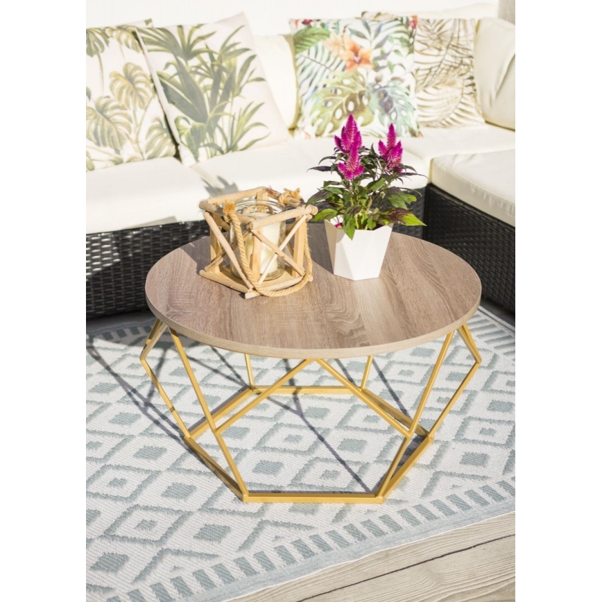Salontafel DIAMOND 40x70 cm goud/bruin