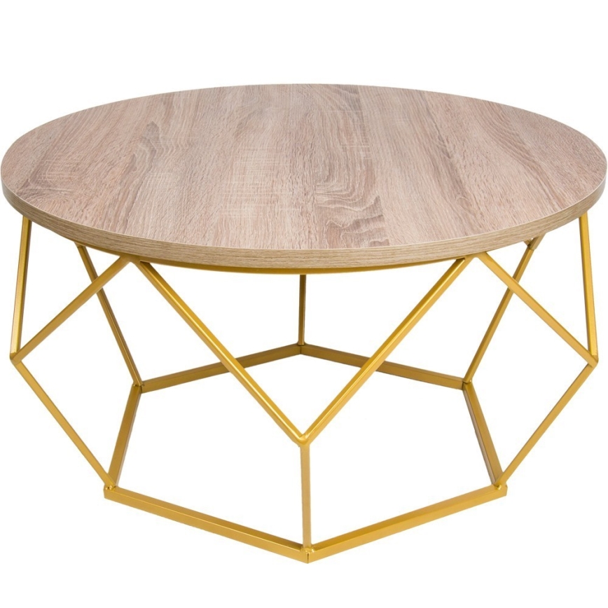Salontafel DIAMOND 40x70 cm goud/bruin