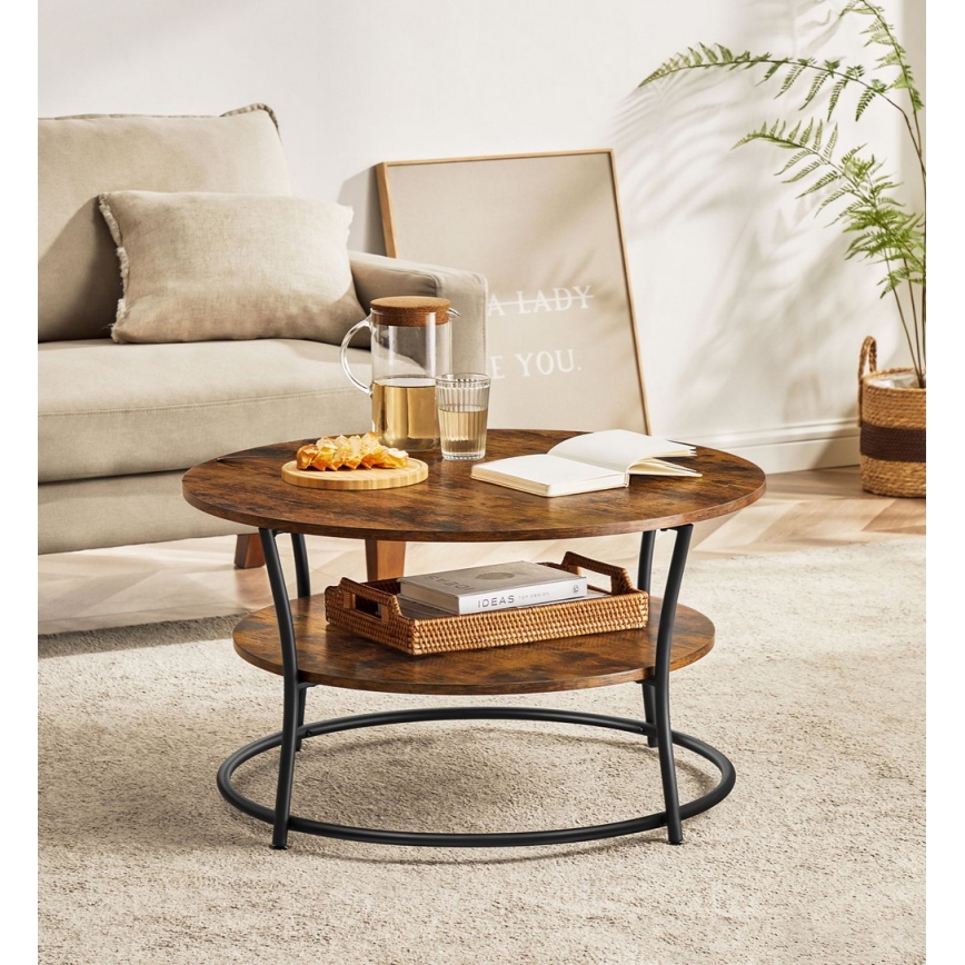 Salontafel ELDUR, bruin/zwart