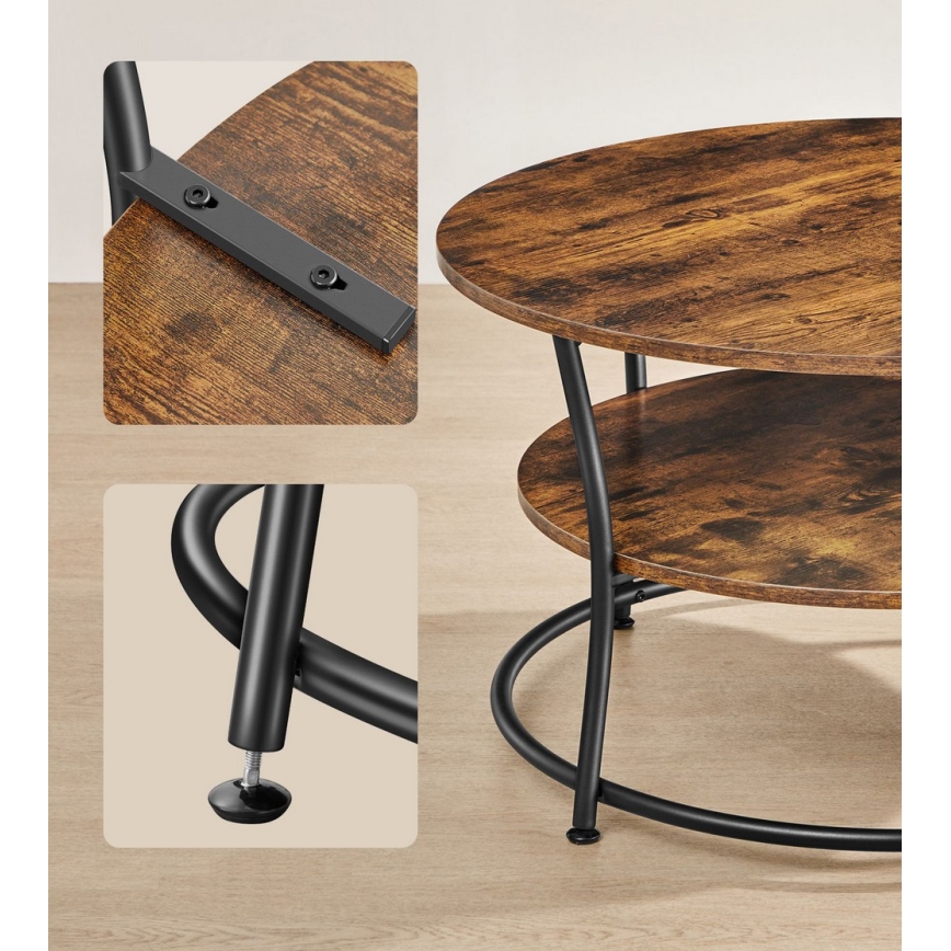 Salontafel ELDUR, bruin/zwart