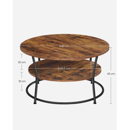 Salontafel ELDUR, bruin/zwart