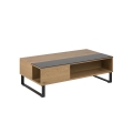Salontafel ENZO 110x60 cm met liftblad, zwart/eiken