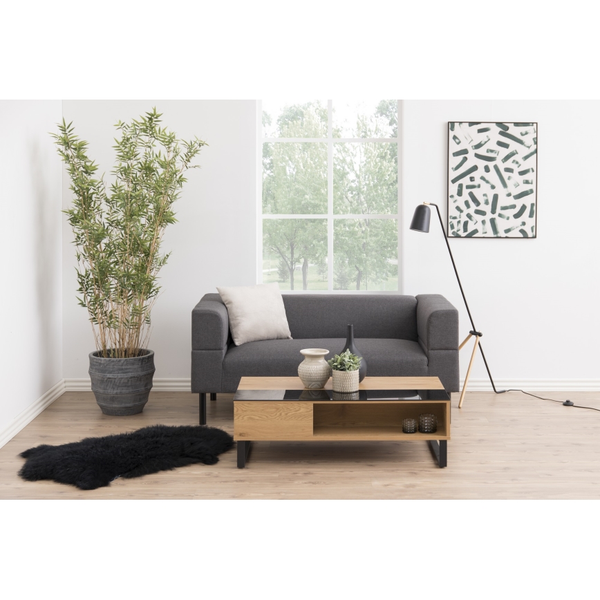 Salontafel ENZO 110x60 cm met liftblad, zwart/eiken