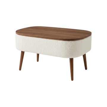 Salontafel FELPO 60x90 cm wit/notenhout