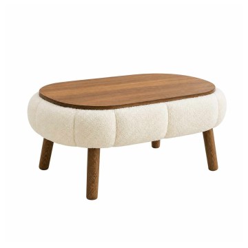 Salontafel FELPO 68x98 cm crème/walnoot