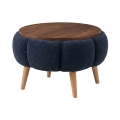 Salontafel FELPO Ø 45 cm blauw/notenhout