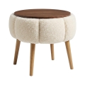 Salontafel FELPO Ø 45 cm crème/walnoot