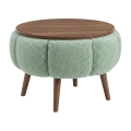 Salontafel FELPO Ø 45 cm groen/walnoot
