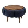 Salontafel FELPO Ø 60 cm blauw/walnoot