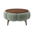 Salontafel FELPO Ø 60 cm groen/walnoot
