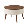 Salontafel FELPO Ø 60 cm wit/walnoot