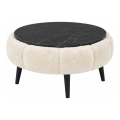 Salontafel FELPO Ø 60 cm zwart/crème/marmerdecor