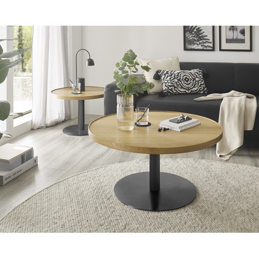 Salontafel FOCUS Ø 60 cm eiken/zwart