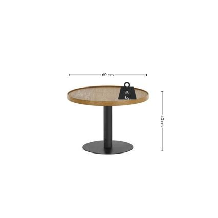 Salontafel FOCUS Ø 60 cm eiken/zwart