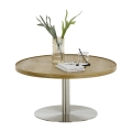 Salontafel FOCUS Ø 80 cm eiken/roestvrij staal