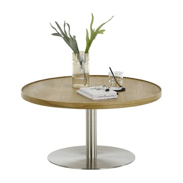 Salontafel FOCUS Ø 80 cm eiken/roestvrij staal