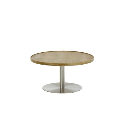 Salontafel FOCUS Ø 80 cm eiken/roestvrij staal