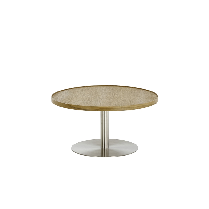 Salontafel FOCUS Ø 80 cm eiken/roestvrij staal