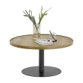 Salontafel FOCUS, Ø 80 cm, eiken/zwart