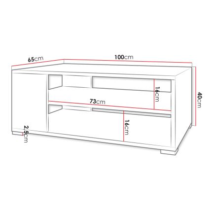 Salontafel GIMREN 40x100 cm wit